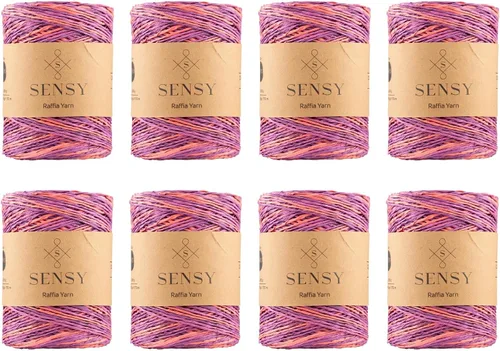 Vista 24 de Sensy Premium - Hilo de rafia multicolor (185 yardas, 100% papel, 400)