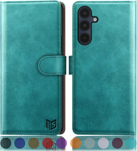Vista 7 de SUANPOT Compatible con Samsung Galaxy A16 5G Funda tipo cartera con bloqueo RFID y soporte para tarjetas de crédito, funda protectora tipo libro