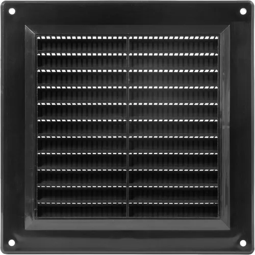 Vista 11 de Cubierta de ventilación negra de 5 x 12 pulgadas (exterior), rejilla de ventilación de plástico con malla protectora, cubierta de ventilación