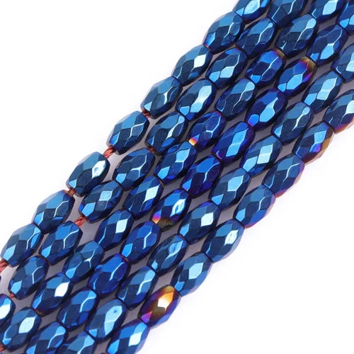 Vista 9 de Cuentas de hematita para hacer joyas, piedras preciosas semipreciosas de 0.394 x 0.551 in, color azul con revestimiento metálico, 15 pulgadas JOE