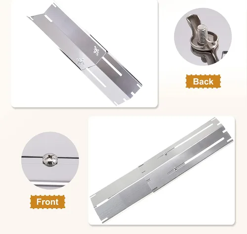 Vista 6 de Criditpid Protector universal de placa de calor de acero inoxidable para Brinkmann, Charbroil, Weber, Chargriller, paquete de 3 cubiertas