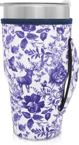 Vista 114 de Fundas Aislantes de Neopreno Portavasos con Asa para Vasos Tumbler de 20oz, Funda Reutilizable para Café Helado Para Tazas de Café de 30oz - 32oz