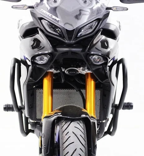 Vista 2 de GP Kompozit Protector de motor para barra de choque, color negro, compatible con Yamaha MT-09 Tracer/MT-09 Tracer GT FJ-09 2021-2024