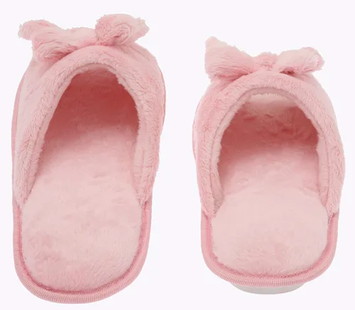 Vista 5 de Pantuflas de espuma viscoelástica con lazo de mariposa para mujer W1-10-pink-5-6 Rosado 1