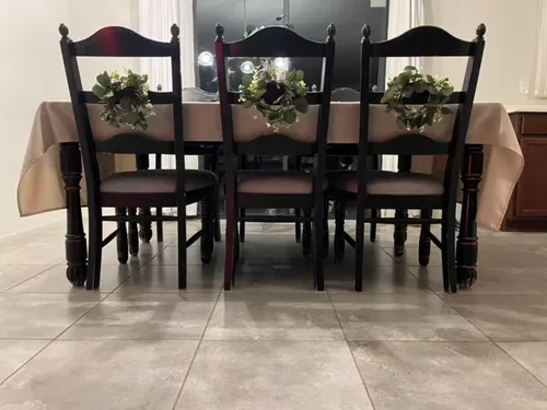 Vista 6 de Coronas artificiales de hojas de eucalipto, guirnalda de hojas de eucalipto, corona de granja de 9 pulgadas para gabinete de cocina, comedor