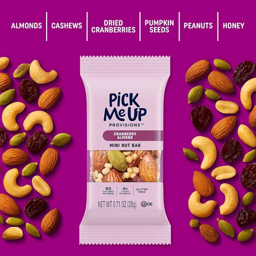Vista 3 de Pick Me Up Provisions™ Mini barra de nuez de arándano y almendra sin gluten, 0.71 onzas, 20 barras/caja