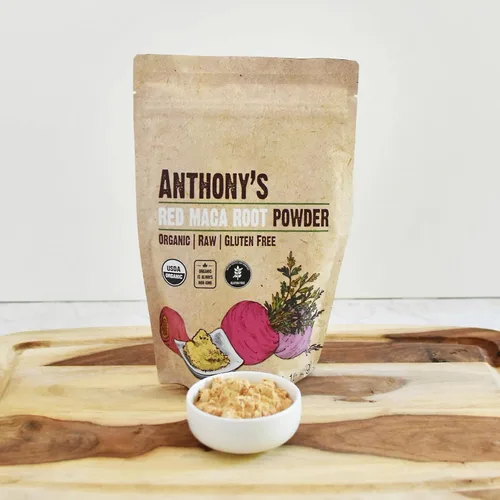Vista 4 de Polvo de Maca Roja Orgánica de Anthony's, 1 libra, Cruda, Sin Gluten, Sin OGM, No Gelatinizada