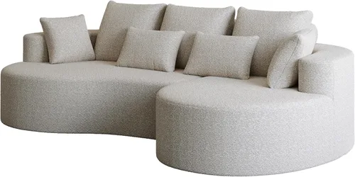Vista 7 de Sofá Sillones de tela de felpilla de 105 pulgadas, sofá para sala sin montaje, sofás para sala con espuma de alta resistencia para espacios vitales