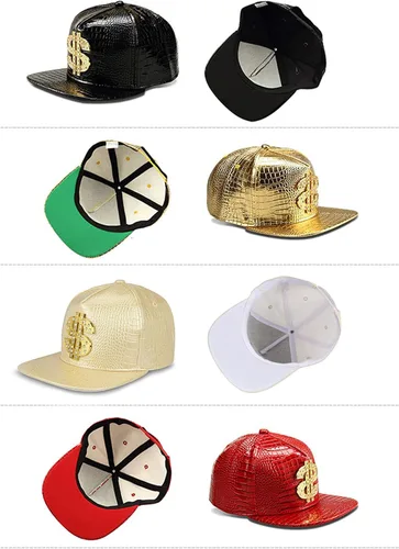 Vista 5 de Hip Hop HatFlat-Brimmed HatRock CapAdjustable Snapback Hat for Men and Women
