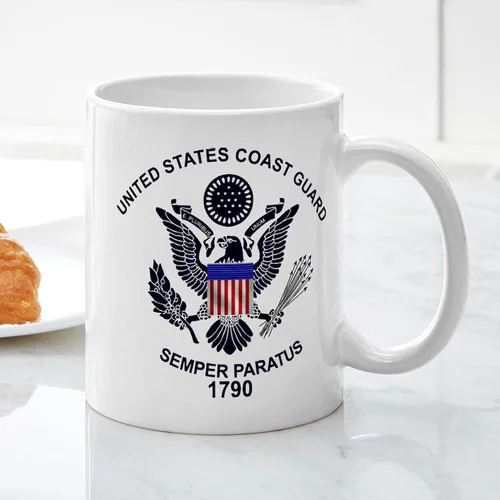 Vista 3 de CafePress Uscg_Flg_D1 Tazas Taza de café de cerámica de 11 oz (11.0 fl oz)