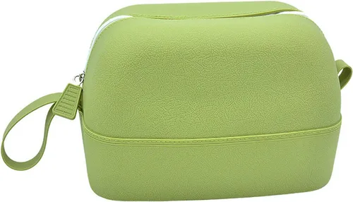Vista 10 de Bolsa de maquillaje impermeable, bolsa de aseo de silicona, bolsa de almacenamiento de viaje portátil, bolsa de cosméticos lavable de gran Azul