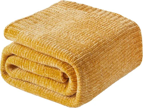 Vista 12 de Manta beige de felpilla suave para sofá, 51 x 67 pulgadas