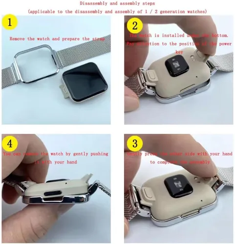 Vista 5 de Compatible con Redmi Watch 2 Lite, correa de repuesto de metal de acero inoxidable compatible con Xiaomi Mi Watch Lite 2 Smart Watch