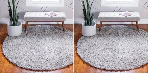 Vista 102 de Unique Loom Davos Shag Collection - Alfombra de área, color liso (7 pies 1 pulgada x 10 pies, rectangular, lino)