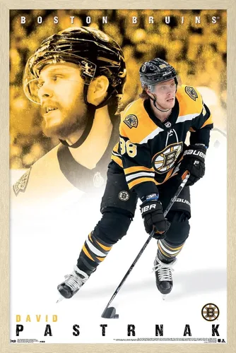 Vista 5 de Trends International NHL Boston Bruins - Póster de pared de David Pastrnák 19, 22.375 x 34 pulgadas, versión premium sin marco