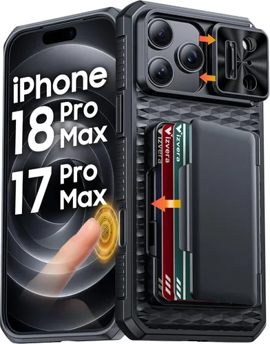 Vista 31 de Vizvera para iPhone 16 Pro Max Funda tipo cartera RFID [Soporte para tarjetas][Control de cámara][Cubierta de cámara] Funda protectora de silicona