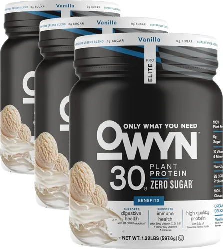 Vista 9 de OWYN Only What You Need Pro Elite Polvo de proteína de alto contenido, 30g de proteína vegana para la recuperación después del entrenamiento