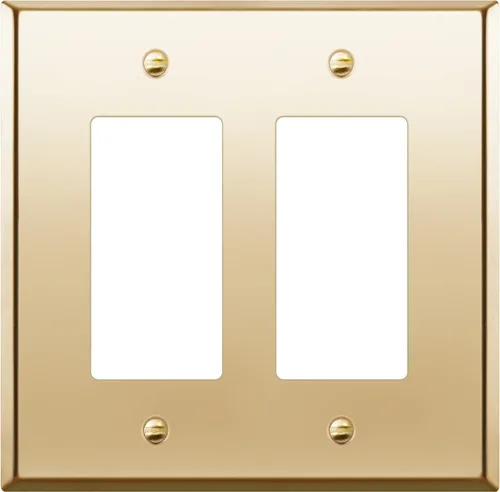 Vista 11 de ENERLITES Placa de pared metálica decorativa para interruptor o tomacorriente, resistente a la corrosión, tamaño de 2 segmentos, 4.50" x 4.57