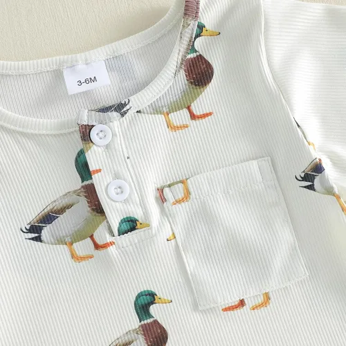Vista 5 de Mameluco de manga corta con estampado de vaca para bebé, niño y niña, traje de verano