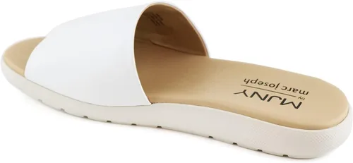 Vista 41 de Marc Joseph New York Sandalias planas de cuero genuino para mujer, puntera abierta, sin espalda, cómodas, ligeras, suela de EVA, a la moda, sin