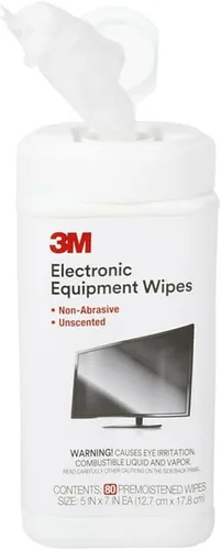 Vista 4 de 3M Toallitas de limpieza para equipos electrónicos, 1 capa, 5.5 x 6.75, sin perfume, blanco, 80bote