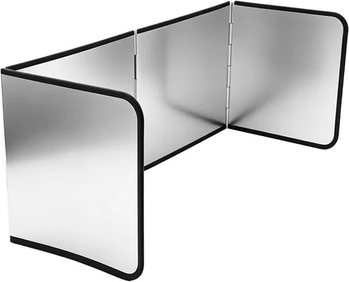Vista 6 de Protector de salpicaduras plegable de 3 lados, protector de salpicaduras de grasa de acero galvanizado tamaño pequeño para freír, protector contra