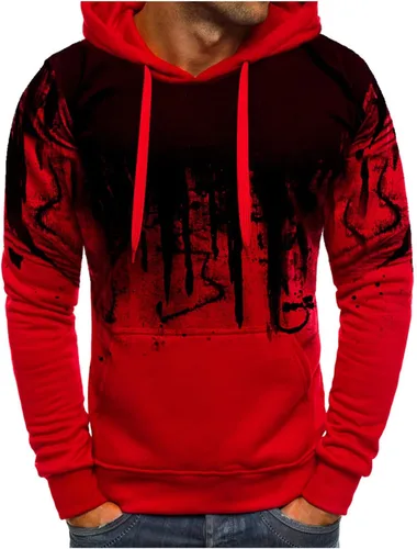 Vista 2 de Ymosrh Sudaderas con capucha para hombre, sudaderas con capucha con gráficos, sudaderas casuales con cordón y bolsillos, sudaderas con capucha