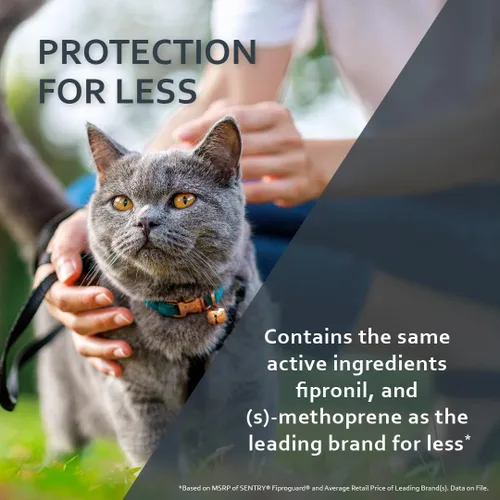Vista 5 de Gotas tópicas para pulgas y garrapatas, para gatos, Sentry Fiproguard, Púrpura Ideal for Cats & Kittens 1.5 lbs+; Kills Fleas, Ticks & Chewing