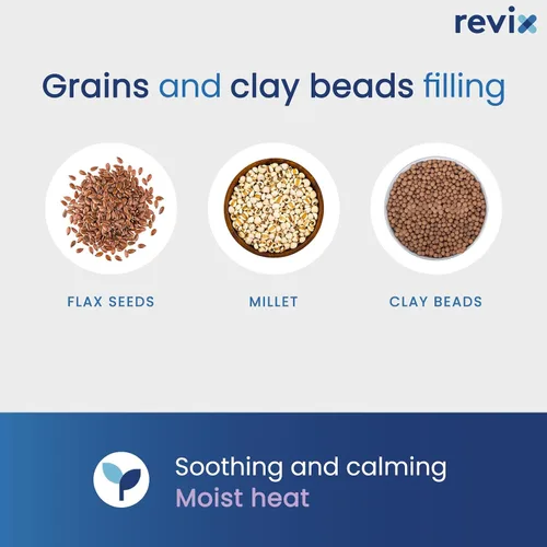 Vista 5 de REVIX Almohadilla térmica para microondas para cuello, hombros y espalda, envoltura térmica para microondas con calor húmedo para tensión muscular