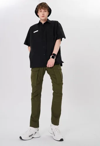 Vista 6 de Plaid&Plain Pantalones cargo ajustados con rodillas articuladas para hombre