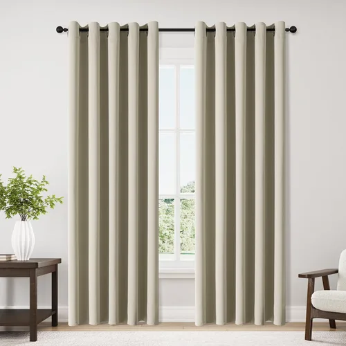 Vista 37 de ChrisDowa - Cortinas cortas para ventana de 40 pulgadas para dormitorio - Cortinas cortas con ojales y aislamiento térmico para oscurecer