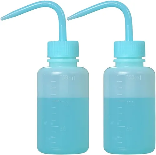 Vista 8 de 2 Botellas de Lavado de Tatuajes 150ml 5oz Chorro de Agua para Riego de Suculentas, Enjuague de Seguridad, Limpieza Médica - Negro y Azul