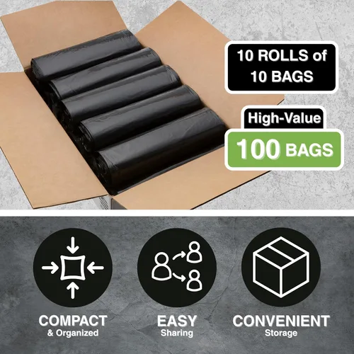 Vista 3 de Top Knot Bags Bolsa de basura de 45 galones, 40 x 46 pulgadas, 1.2 mil, color negro, 100 unidades, 40 galones, 41 galones, 42 galones, 43 galones