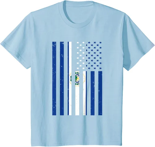 Vista 11 de El Salvador Shirt - El Salvador USA America Flag Men Women T-Shirt
