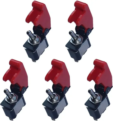 Vista 9 de ESUPPORT Interruptor basculante de cubierta negra de 12 V 20 A SPST ON/OFF Negro cubierta