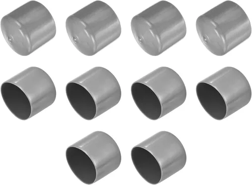 Vista 238 de uxcell 10 tapas de goma para extremos de 0.591 in de identificación, tapa de extremo redondo, protectores de rosca de tornillo, color negro