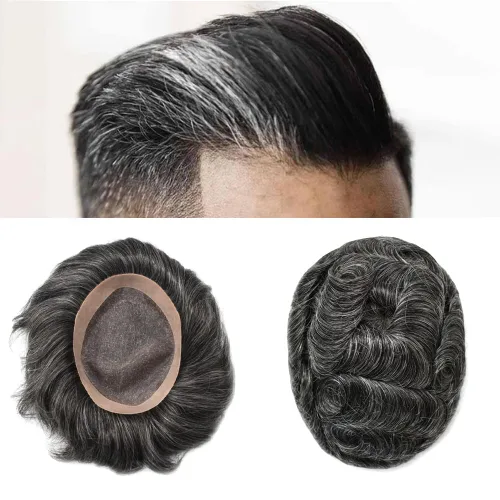 Vista 40 de Toupee - Sistema de cabello para hombre, monofilamento fino duradero, monofilamento europeo de repuesto para hombres, piezas de pelo