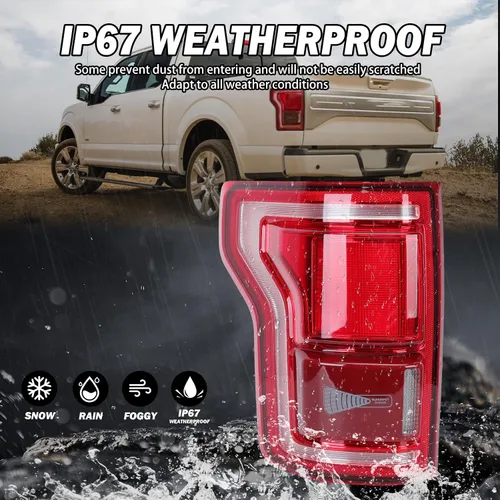Vista 2 de Conjunto de luz trasera del lado del conductor compatible con Ford F150 2015-2017 LED con punto ciego #HL3Z13405D