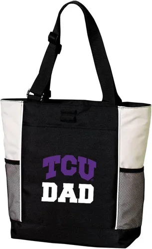 Vista 8 de Broad Bay Official TCU Tote Bag - Zippered Carryall Texas Christian University Logo, 600D Canvas, Adjustable Handles, Front Pocket, Side Mesh