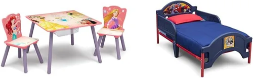 Vista 11 de Delta Children Juego de mesa y silla para niños con almacenamiento (2 sillas incluidas), ideal para artes y manualidades, merienda, educación