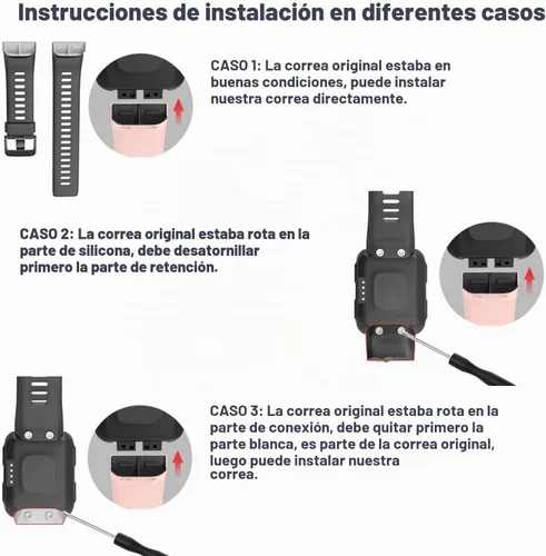 Vista 5 de GVFM banda compatible con Garmin Forerunner 35, silicona suave correa de repuesto para reloj inteligente Garmin Forerunner 35, se ajusta a muñeca