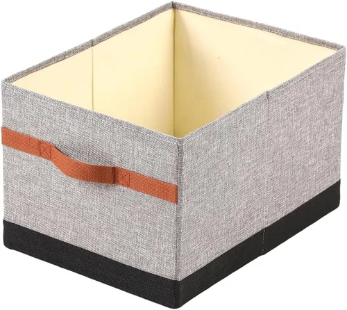 Vista 10 de ALYER Organizador de almacenamiento plegable de tela con asas, contenedor para dormitorio, oficina, armario, bebés, guardería, juguetes, libros