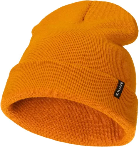 Vista 24 de Gorros de lana para mujeres y hombres, unisex, de punto suave, con puños, diseño de calavera, elástico, color sólido, sombreros de invierno