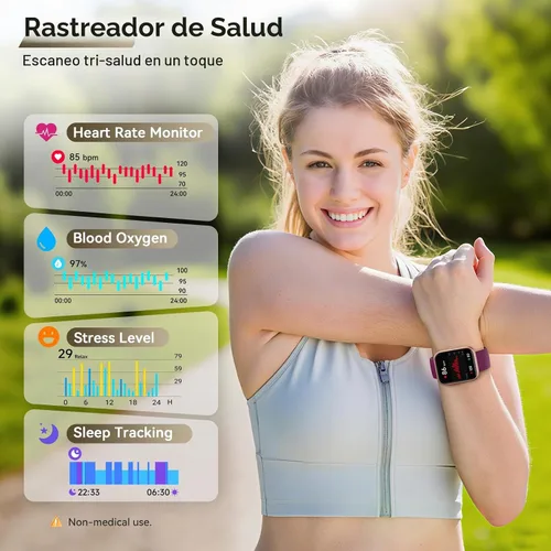 Vista 2 de Relojes inteligentes para hombres (Android/iPhones), más de 120 modos deportivos con monitor de ritmo cardíaco, monitor de ritmo cardíaco