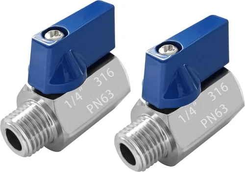 Vista 8 de Válvula de bola mini de acero inoxidable 316 Válvula de cierre de rosca NPT hembra x macho para agua, petróleo y gas