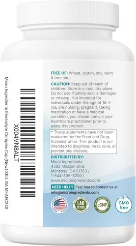 Vista 7 de Advanced Electrolyte Complex Cápsulas para hidratación, 240 unidades – Píldoras de sal con sal rosa del Himalaya, sodio, potasio y magnesio