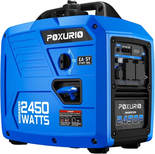 Vista 15 de Generador inversor de combustible dual de 2450 vatios para uso doméstico, tanque de combustible grande de 1.6 galones hasta 8.3 horas de uso