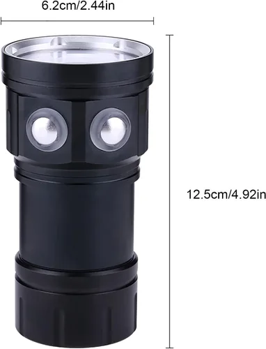 Vista 7 de Luz de buceo, linterna de buceo 18000 lúmenes IPX8 impermeable buceo antorcha buceo luces de buceo 1,640.4 ft subacuática LED linterna sumergible