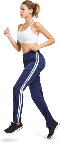 Vista 5 de BALEAF Pantalones deportivos para mujer, pantalones deportivos para correr, bolsillos con cremallera, pantalones deportivos para calentar, casuales