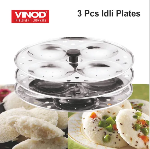 Vista 3 de Vinod Soporte Idli de acero inoxidable adecuado para cocina india - Soporte de 3 niveles - Hace hasta 12 Idlis - Resistente al polvo - Platos